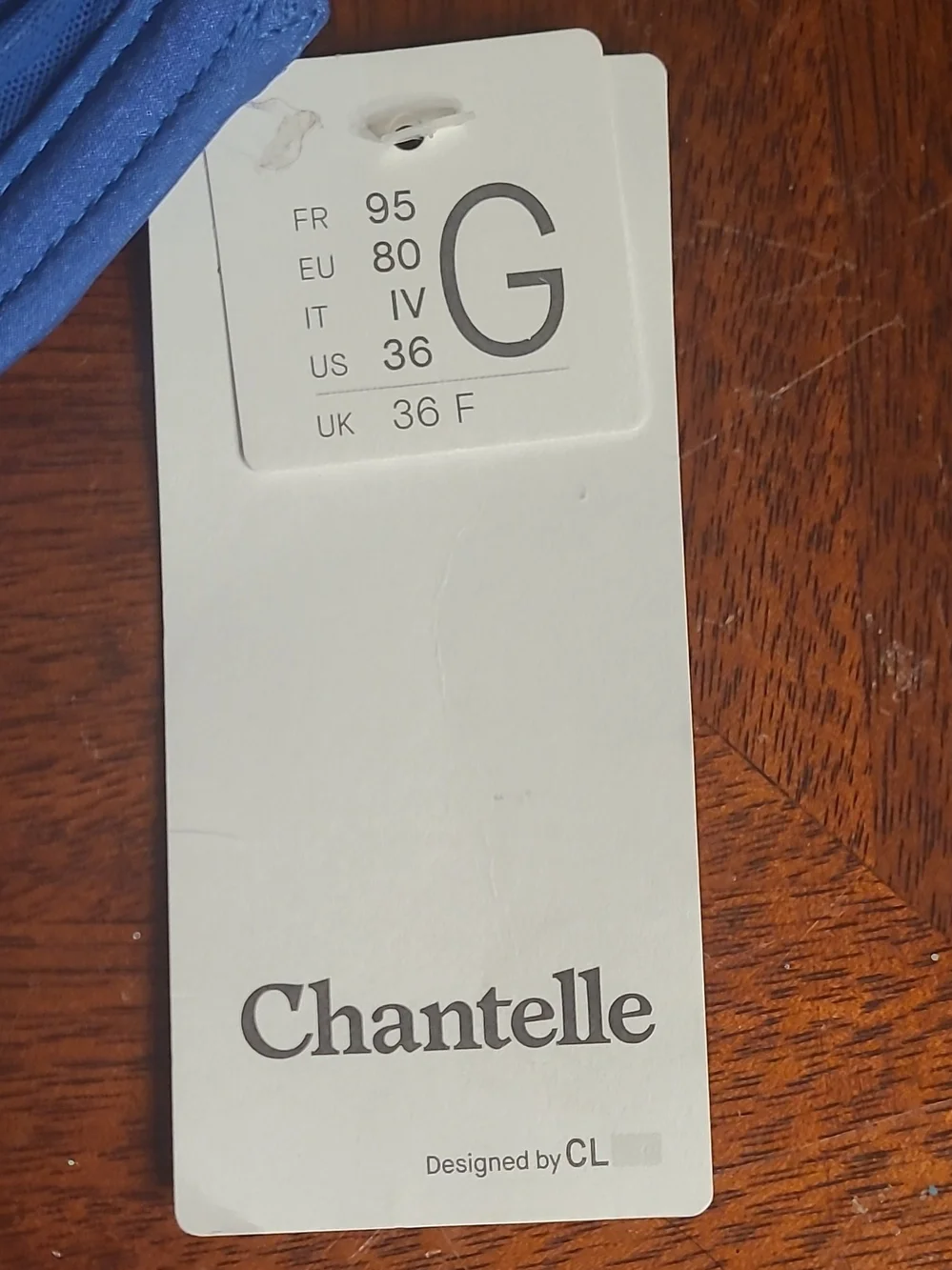 NWT Chantelle Orangerie 3-part Full Figure Blue Lace Trim Underwire Bra (C67610)